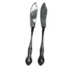 Vintage Easterling Valhalla Stainless Steel Two Butter Knife Knives Set 2 Japan